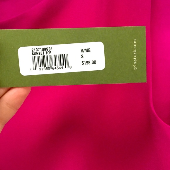 NWT Trina Turk Sunset Asymmetrical Top in Warm Magenta - small - Picture 10 of 10